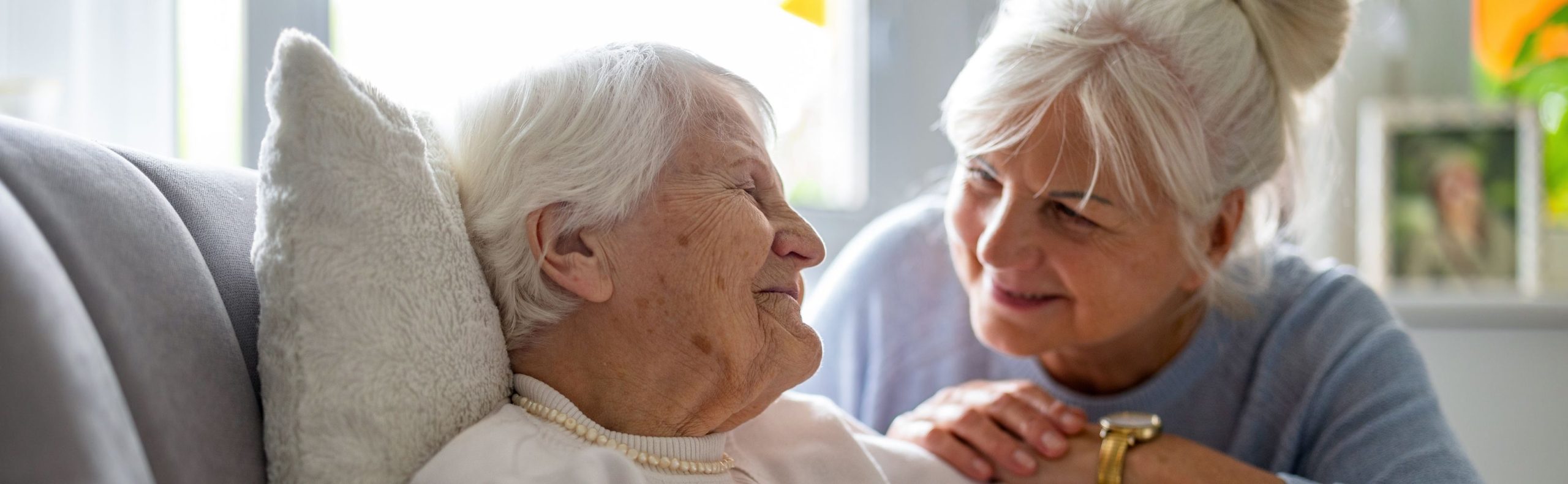 Wide desktop banner of a long-term care moment at Willow Brook in Delaware, Ohio, used as the Long-Term Care page header for this senior living community.