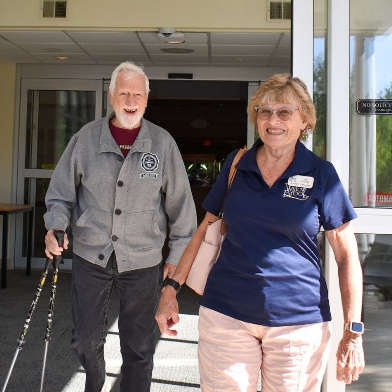 Companion services at Willow Brook in Delaware, Ohio, where residents have a friend and helper at their side as part of their senior living experience.