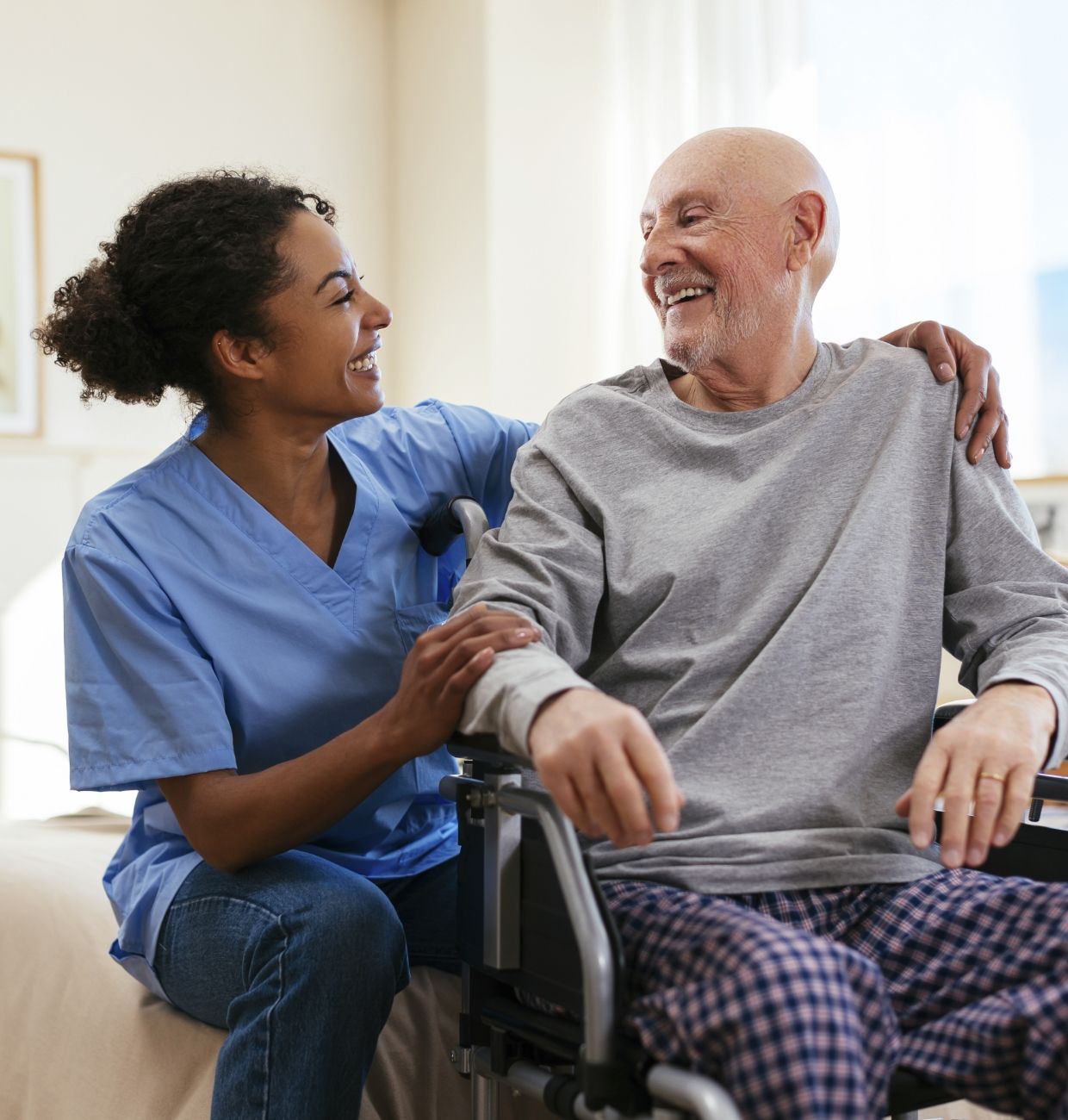 A warm assisted living moment at Willow Brook in Delaware, Ohio, featured in the assisted living section of the home page lifestyle row.