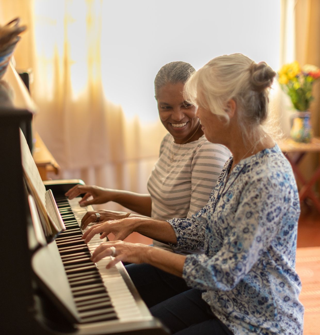 Music in memory care at Willow Brook in Delaware, Ohio, featured in the memory care lifestyle section of the home page.