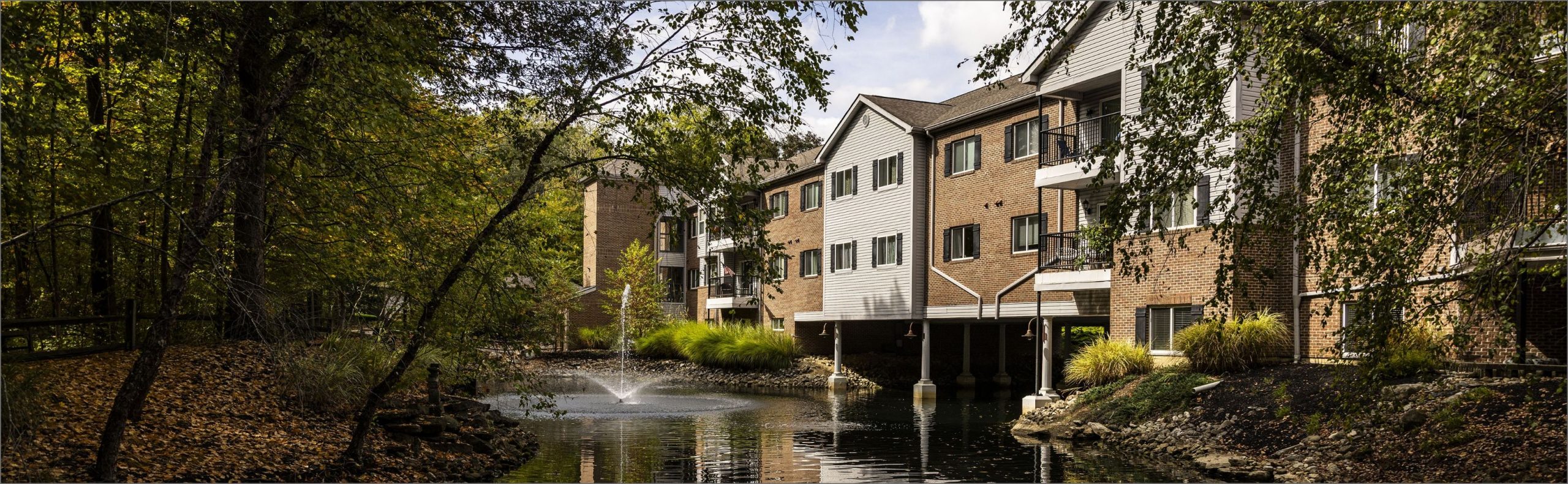 Wide desktop banner of Willow Brook Village in Delaware, Ohio, used as the header for the Locations page of this senior living community.