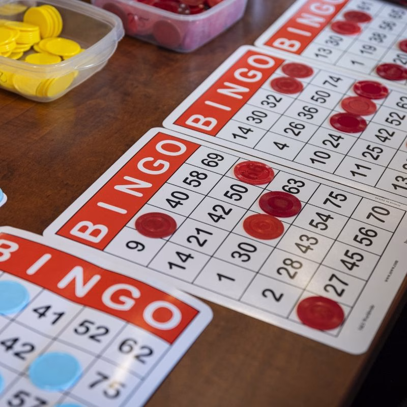 A bingo round adds excitement to life enrichment programming at Willow Brook Home in Columbus, Ohio, illustrating the daily activities offered to assisted living residents.
